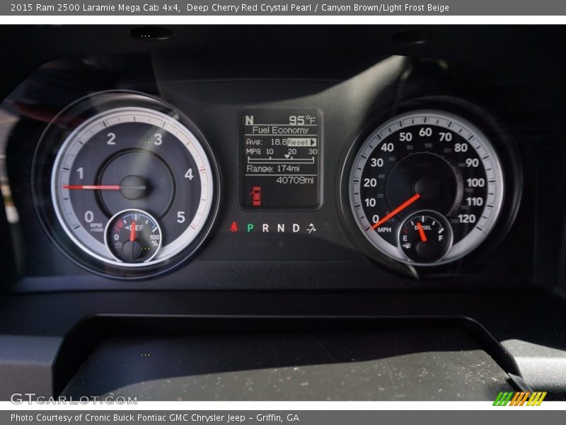 Deep Cherry Red Crystal Pearl / Canyon Brown/Light Frost Beige 2015 Ram 2500 Laramie Mega Cab 4x4