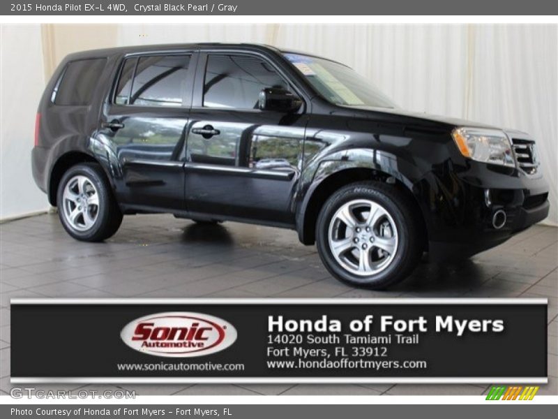 Crystal Black Pearl / Gray 2015 Honda Pilot EX-L 4WD
