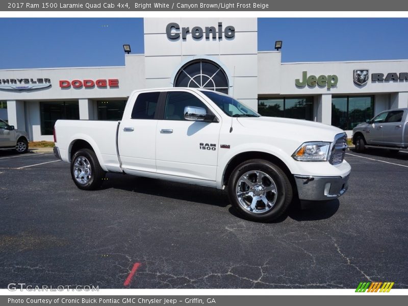 Bright White / Canyon Brown/Light Frost Beige 2017 Ram 1500 Laramie Quad Cab 4x4