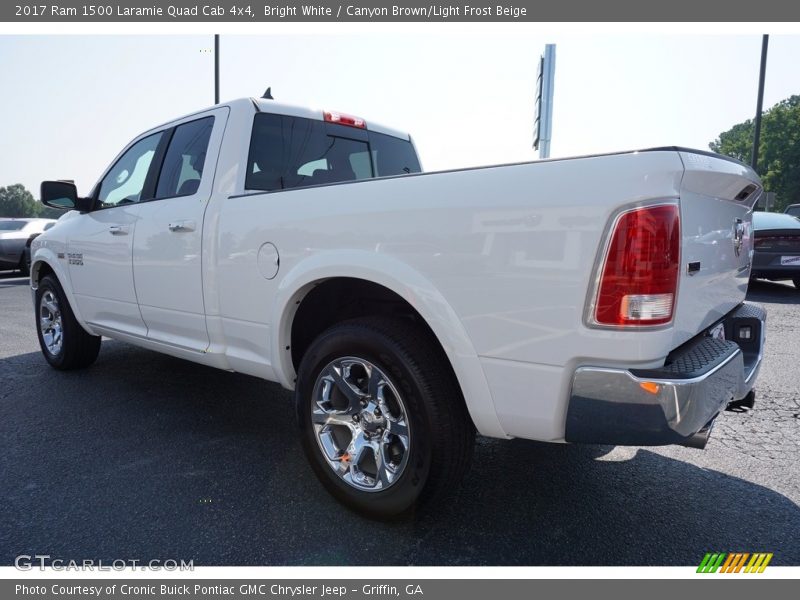 Bright White / Canyon Brown/Light Frost Beige 2017 Ram 1500 Laramie Quad Cab 4x4