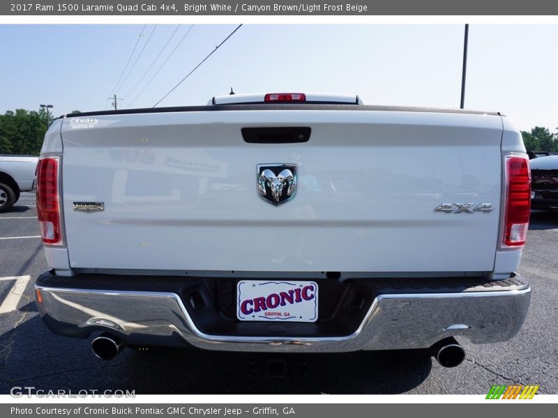 Bright White / Canyon Brown/Light Frost Beige 2017 Ram 1500 Laramie Quad Cab 4x4