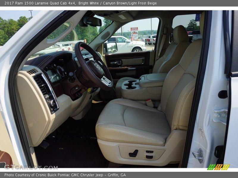 Bright White / Canyon Brown/Light Frost Beige 2017 Ram 1500 Laramie Quad Cab 4x4