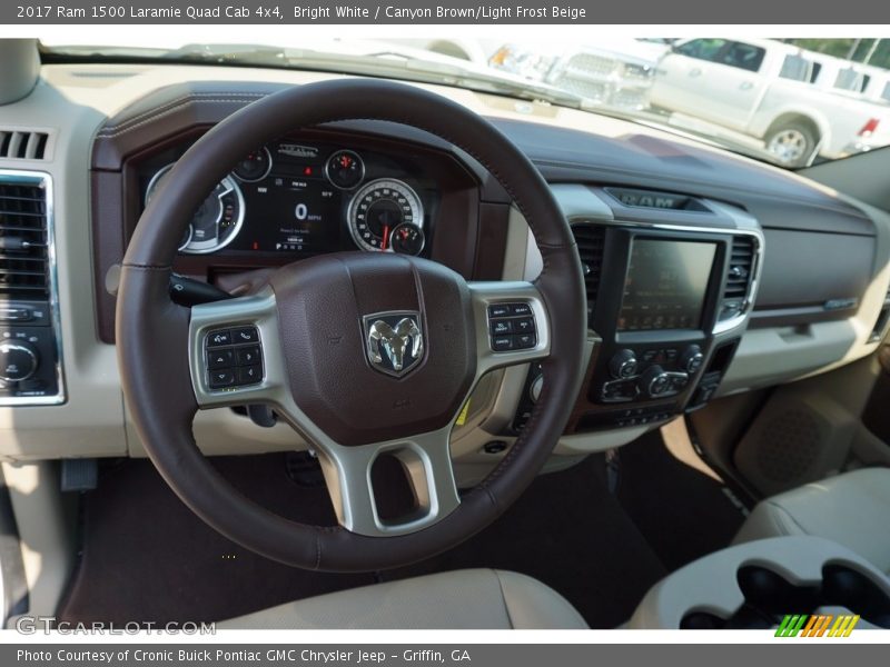 Bright White / Canyon Brown/Light Frost Beige 2017 Ram 1500 Laramie Quad Cab 4x4