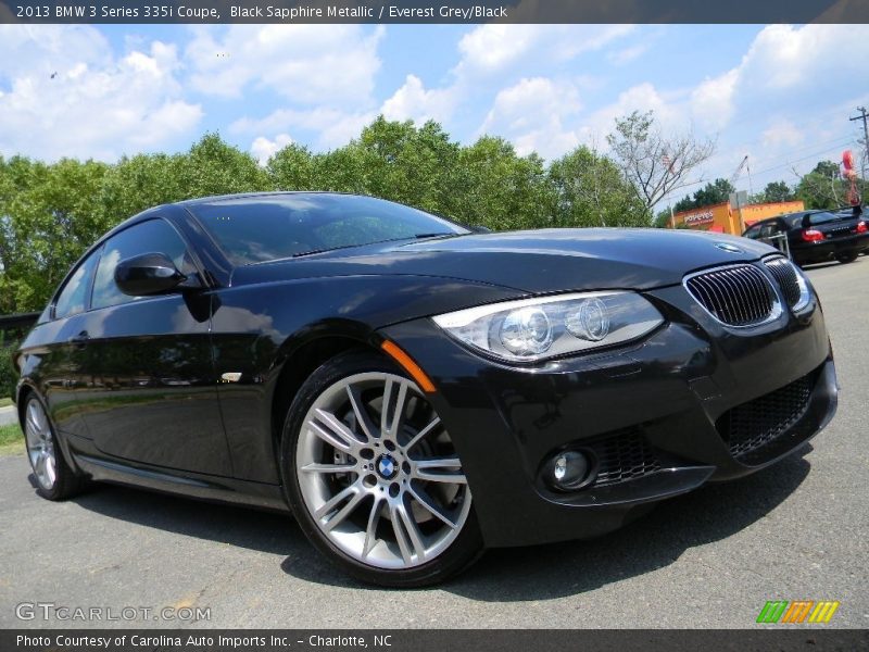 Black Sapphire Metallic / Everest Grey/Black 2013 BMW 3 Series 335i Coupe