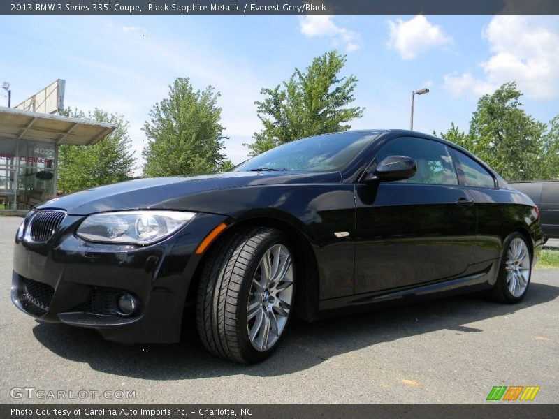 Black Sapphire Metallic / Everest Grey/Black 2013 BMW 3 Series 335i Coupe