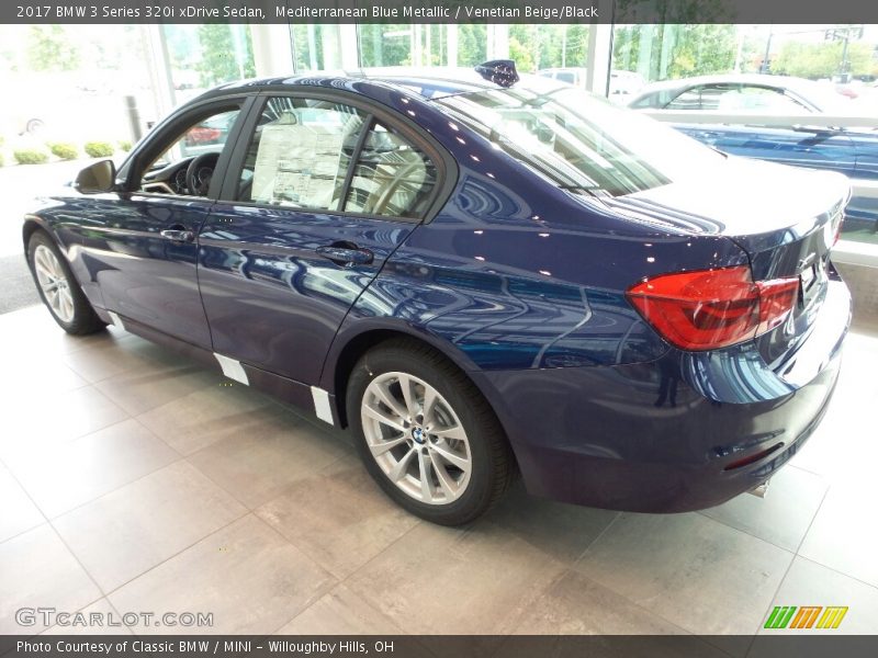Mediterranean Blue Metallic / Venetian Beige/Black 2017 BMW 3 Series 320i xDrive Sedan