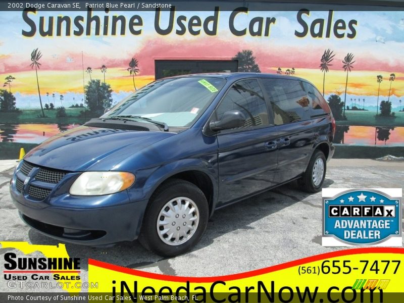 Patriot Blue Pearl / Sandstone 2002 Dodge Caravan SE