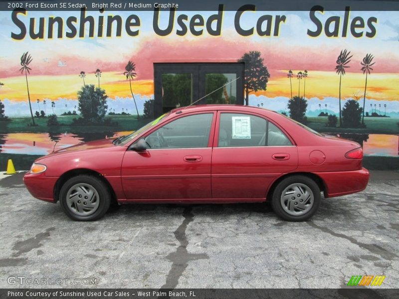 Bright Red / Medium Graphite 2002 Ford Escort SE Sedan