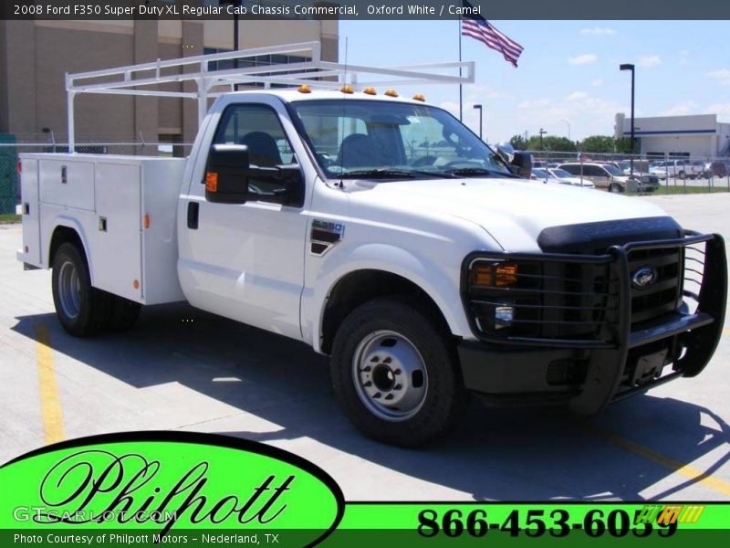 Oxford White / Camel 2008 Ford F350 Super Duty XL Regular Cab Chassis Commercial
