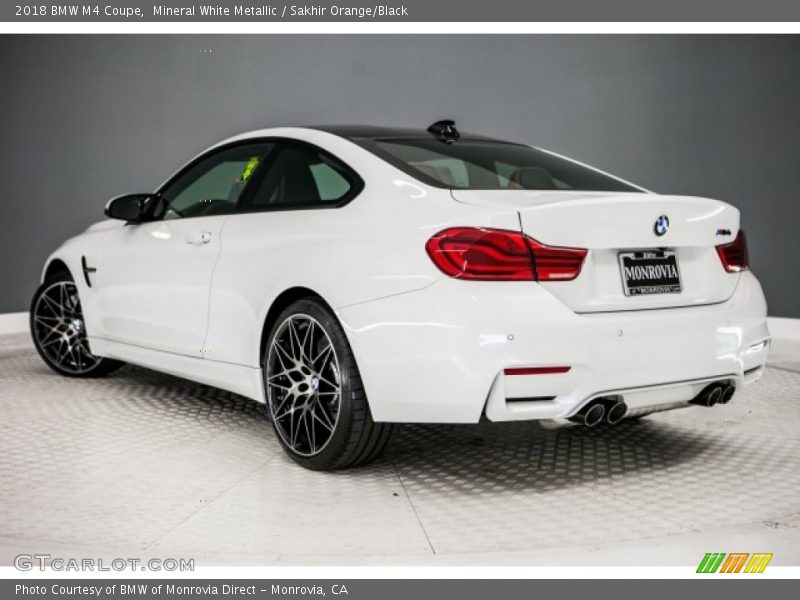 Mineral White Metallic / Sakhir Orange/Black 2018 BMW M4 Coupe