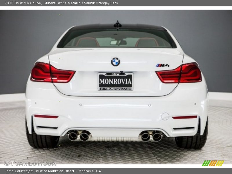 Mineral White Metallic / Sakhir Orange/Black 2018 BMW M4 Coupe