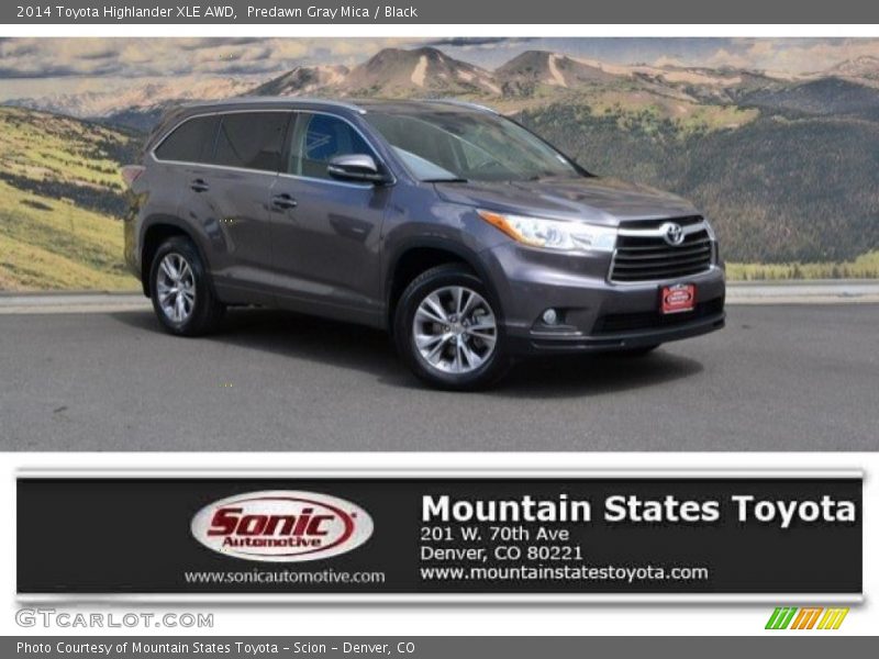 Predawn Gray Mica / Black 2014 Toyota Highlander XLE AWD