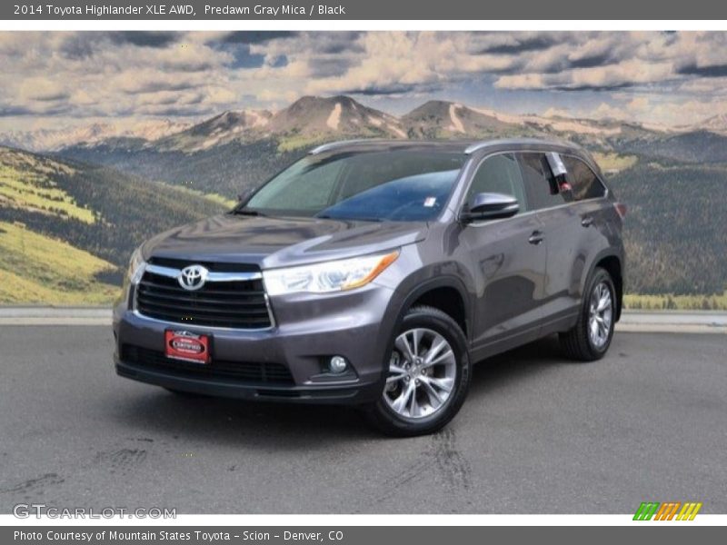 Predawn Gray Mica / Black 2014 Toyota Highlander XLE AWD