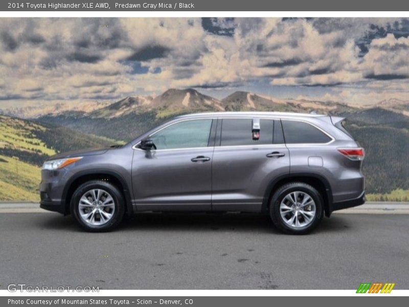 Predawn Gray Mica / Black 2014 Toyota Highlander XLE AWD