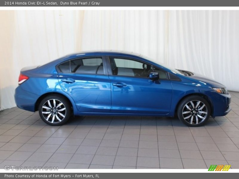Dyno Blue Pearl / Gray 2014 Honda Civic EX-L Sedan