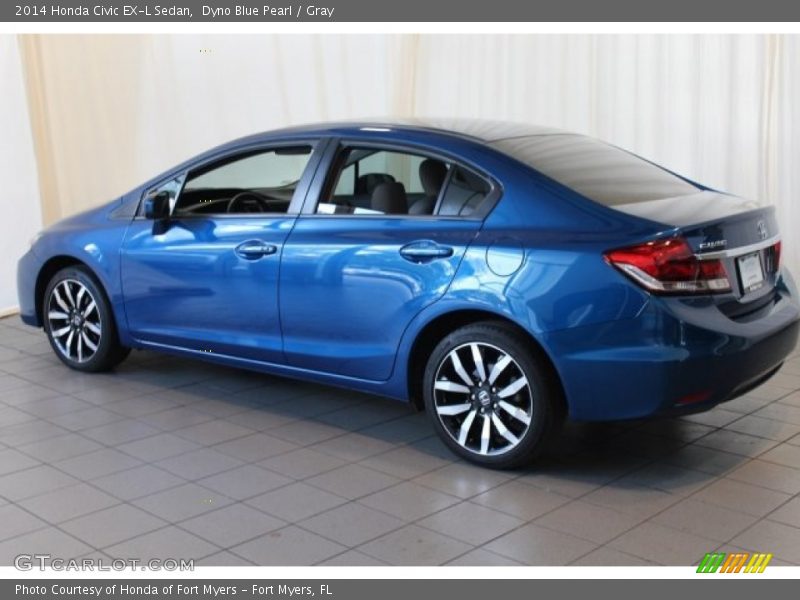 Dyno Blue Pearl / Gray 2014 Honda Civic EX-L Sedan