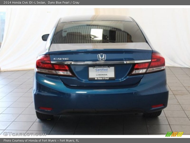 Dyno Blue Pearl / Gray 2014 Honda Civic EX-L Sedan