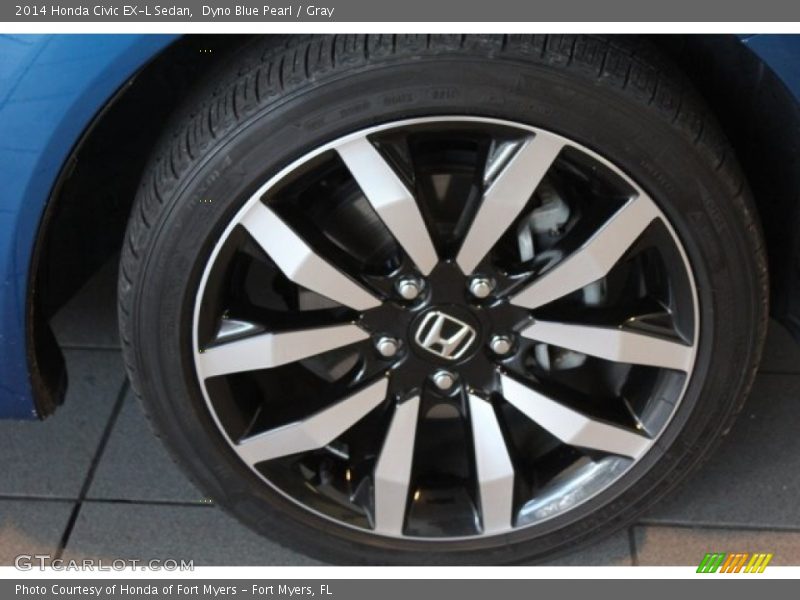 Dyno Blue Pearl / Gray 2014 Honda Civic EX-L Sedan
