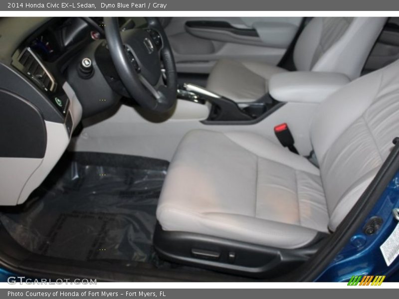Dyno Blue Pearl / Gray 2014 Honda Civic EX-L Sedan