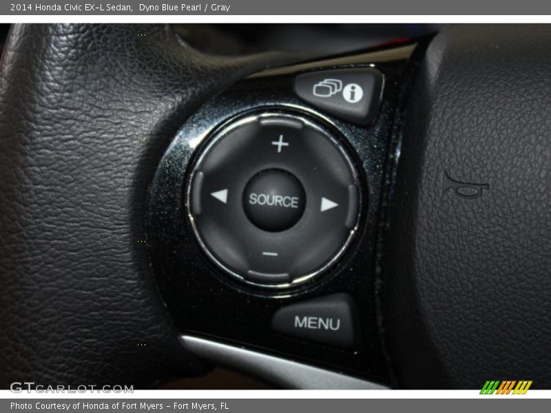 Dyno Blue Pearl / Gray 2014 Honda Civic EX-L Sedan
