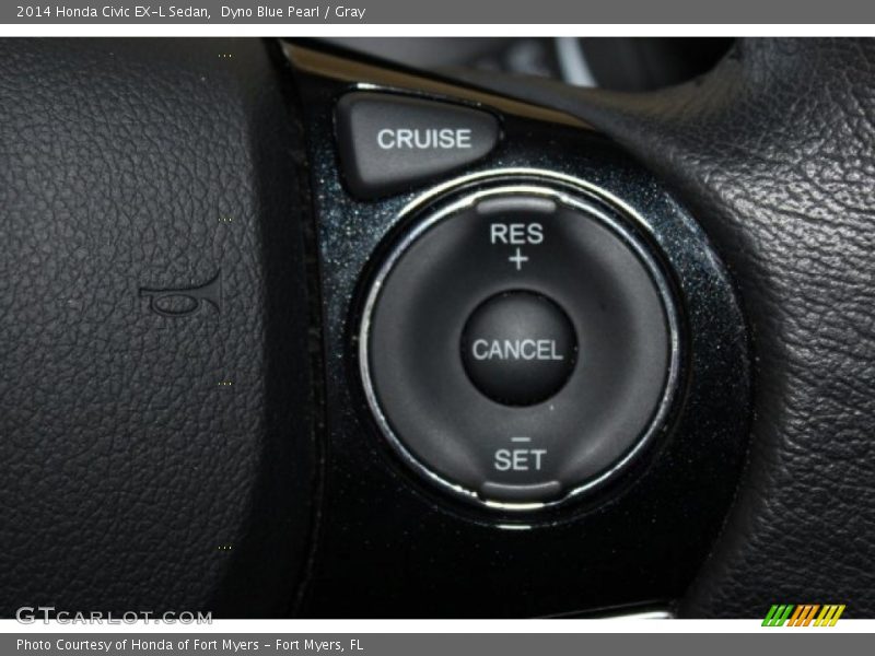 Dyno Blue Pearl / Gray 2014 Honda Civic EX-L Sedan