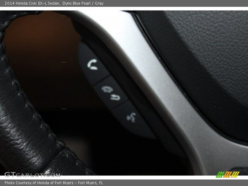 Dyno Blue Pearl / Gray 2014 Honda Civic EX-L Sedan