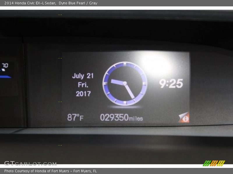 Dyno Blue Pearl / Gray 2014 Honda Civic EX-L Sedan