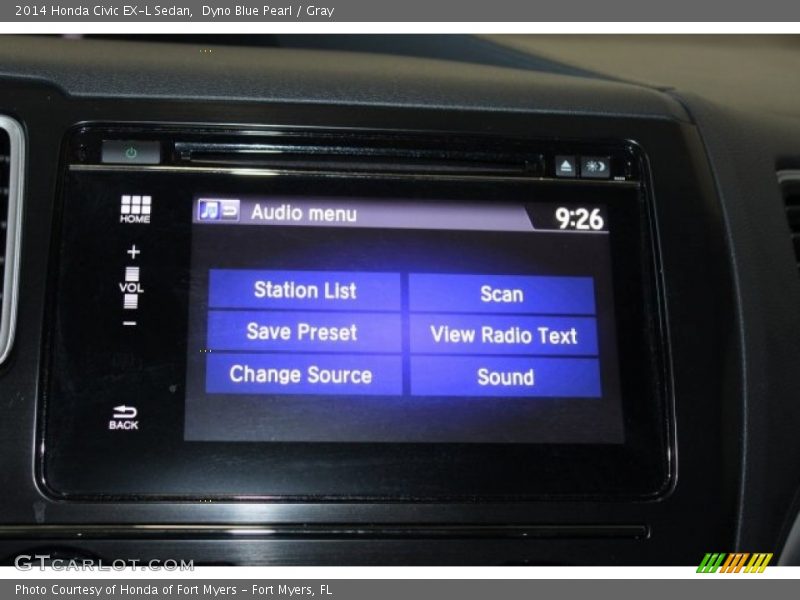 Dyno Blue Pearl / Gray 2014 Honda Civic EX-L Sedan