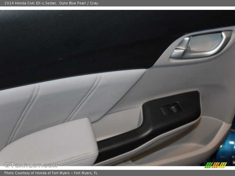 Dyno Blue Pearl / Gray 2014 Honda Civic EX-L Sedan