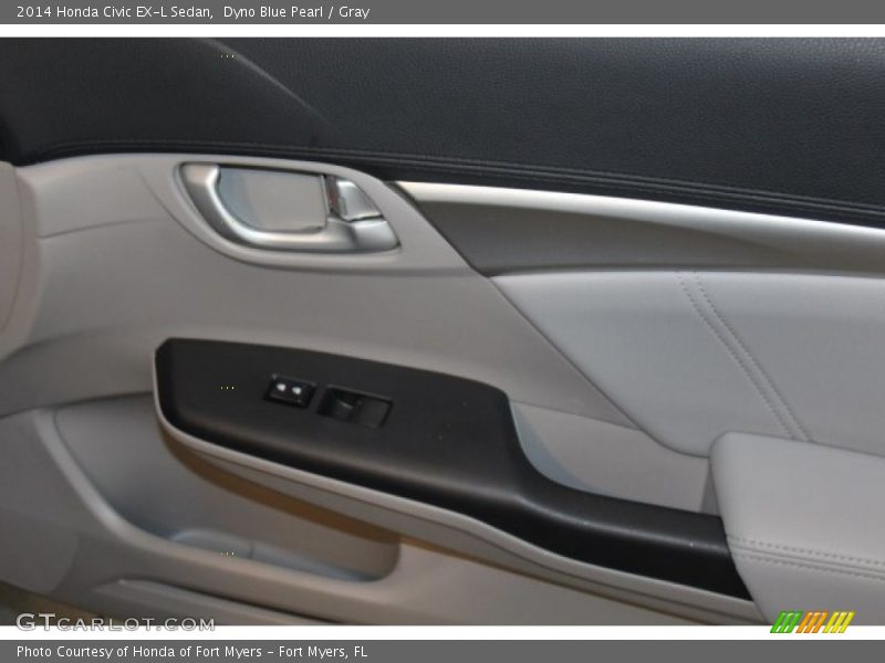Dyno Blue Pearl / Gray 2014 Honda Civic EX-L Sedan