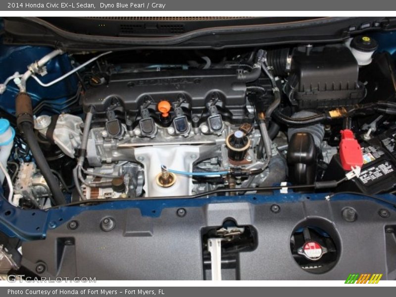 Dyno Blue Pearl / Gray 2014 Honda Civic EX-L Sedan