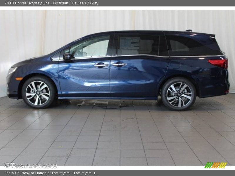 Obsidian Blue Pearl / Gray 2018 Honda Odyssey Elite