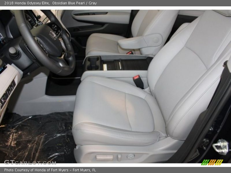 Obsidian Blue Pearl / Gray 2018 Honda Odyssey Elite