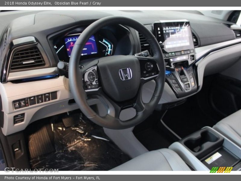 Obsidian Blue Pearl / Gray 2018 Honda Odyssey Elite