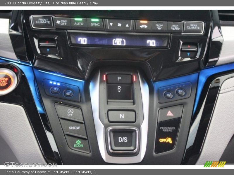 Obsidian Blue Pearl / Gray 2018 Honda Odyssey Elite