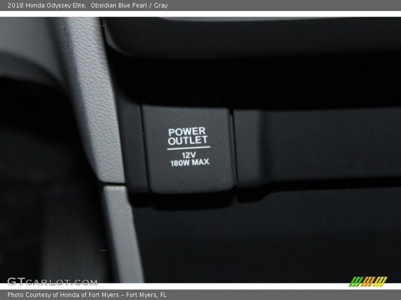 Obsidian Blue Pearl / Gray 2018 Honda Odyssey Elite