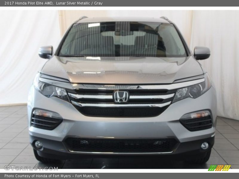 Lunar Silver Metallic / Gray 2017 Honda Pilot Elite AWD