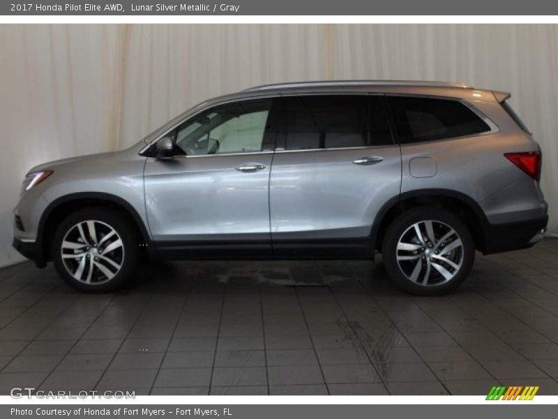 Lunar Silver Metallic / Gray 2017 Honda Pilot Elite AWD