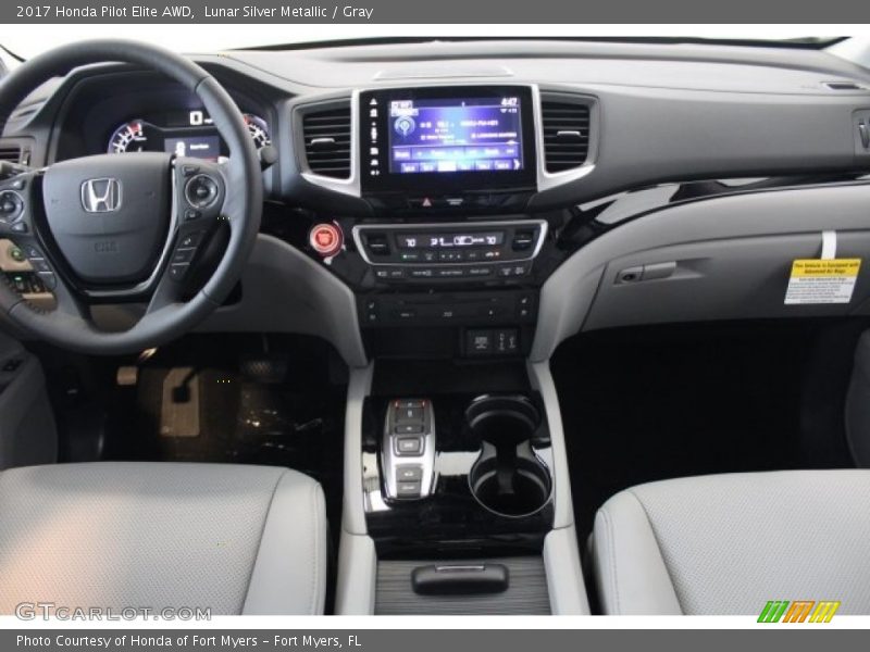 Lunar Silver Metallic / Gray 2017 Honda Pilot Elite AWD