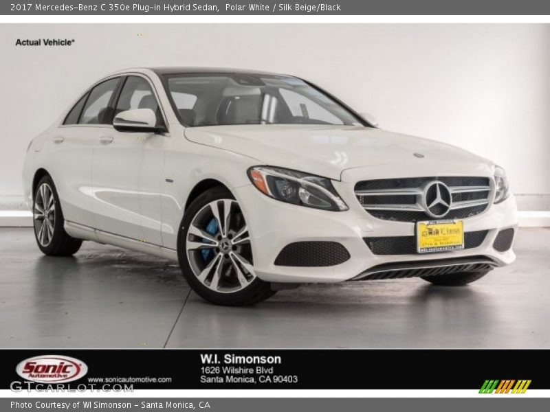 Polar White / Silk Beige/Black 2017 Mercedes-Benz C 350e Plug-in Hybrid Sedan