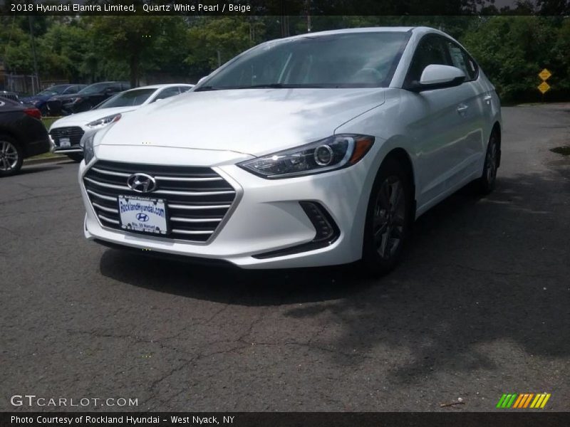 Quartz White Pearl / Beige 2018 Hyundai Elantra Limited