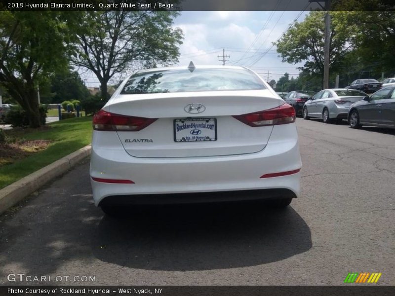 Quartz White Pearl / Beige 2018 Hyundai Elantra Limited