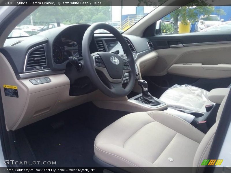 Quartz White Pearl / Beige 2018 Hyundai Elantra Limited