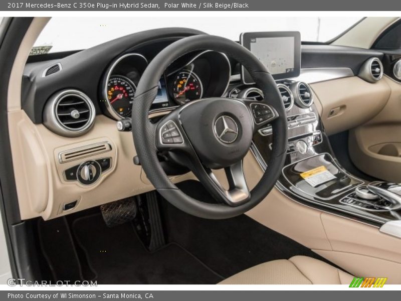 Polar White / Silk Beige/Black 2017 Mercedes-Benz C 350e Plug-in Hybrid Sedan