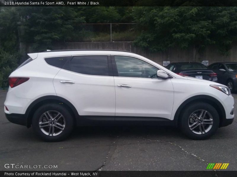 Pearl White / Black 2018 Hyundai Santa Fe Sport AWD