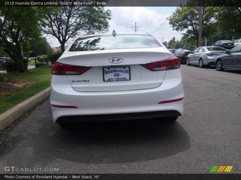 Quartz White Pearl / Beige 2018 Hyundai Elantra Limited