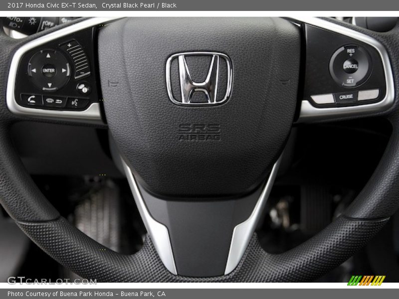 Crystal Black Pearl / Black 2017 Honda Civic EX-T Sedan