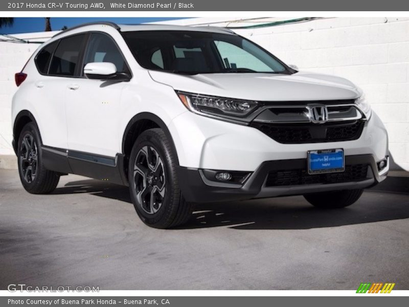 White Diamond Pearl / Black 2017 Honda CR-V Touring AWD
