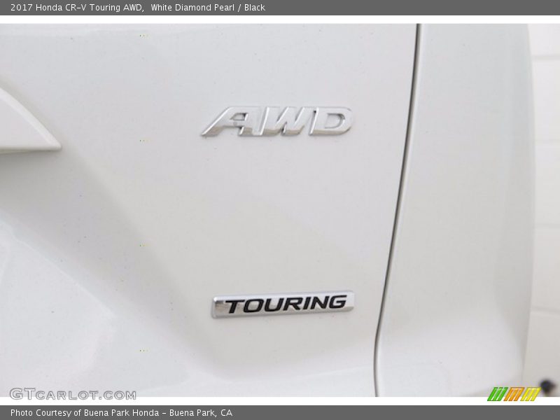 White Diamond Pearl / Black 2017 Honda CR-V Touring AWD