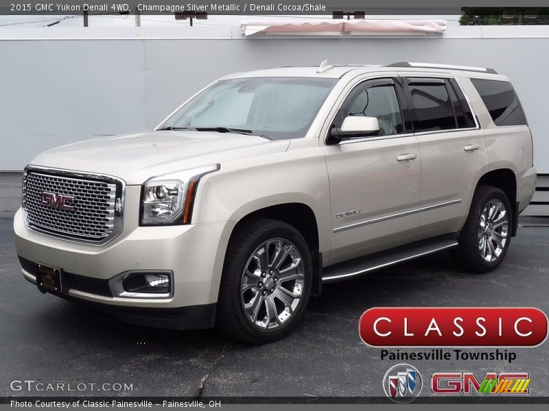 Champagne Silver Metallic / Denali Cocoa/Shale 2015 GMC Yukon Denali 4WD